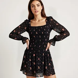 NWT Free People Two Faces Mini Dress Black SZ-S thumbnail 1