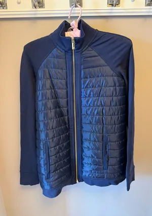 Charter Club Quilted Jacket in navy blue XS thumbnail 1
