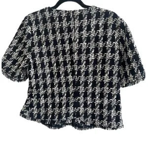 Zara Woman peplum tweed top NWOT thumbnail 4