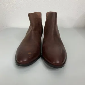Seychelles Brown Leather Ankle Boots Western Almond Toe‎ Block Heel Womens 7.5 thumbnail 2