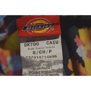 Dickies Scrub Top Women Small Black Floral V-Neck Short Sleeve Front‎ Pockets thumbnail 4