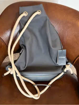O bag Rubberized Backpack With Grey Body and Trim Unisex Med sized Bag NWT thumbnail 2