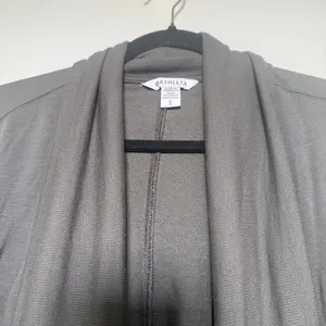 Athleta Draped Open-Front Cardigan - Charcoal Gray Large thumbnail 2