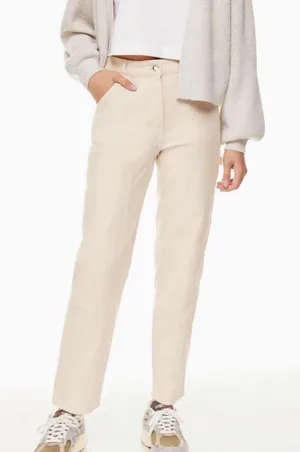 Aritzia Wilfred Free carpenter pants in bone/cream color thumbnail 1
