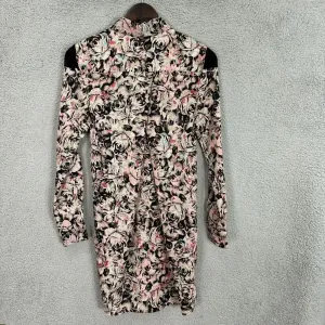 BCBgeneration Shift Dress Womens XXS Pink‎ Floral Long Sleeve Boho Whimsigoth thumbnail 2