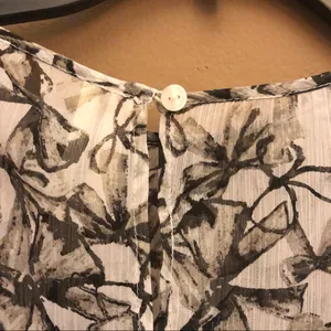 Frenchi Nordstrom Sheer Bow Short Sleeve Sheer‎ Blouse Grey Small thumbnail 7
