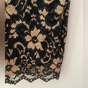 No Boundaries Y2K Black Gold Lace Dress Sheer Overlay M Whimsigoth Vampy Clubwear Party thumbnail 11