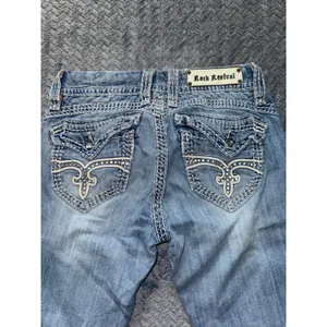 Rock Revival Jeans‎ Womens Blue Scarlett Easy Crop Wash Denim Size 26 thumbnail 6