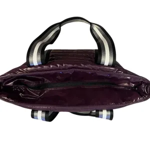 THINK ROYLN RARE NWOT $188 Purple Patent Wingman Puffer Large Tote Bag‎ thumbnail 4