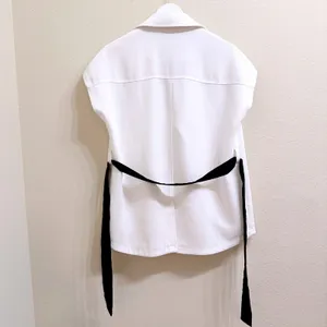 Cinq a Sept White‎ Sleeveless Blazer Womens Small Vest Utility Pocket Jacket thumbnail 11