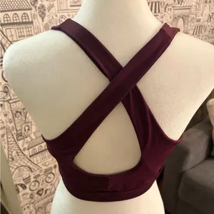 Women's Burgundy Sports Bra thumbnail 3