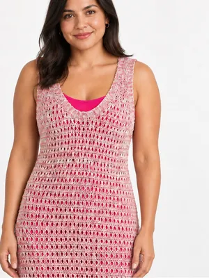 Derek Lam Pink Open-Knit Maxi Cover-Up thumbnail 2