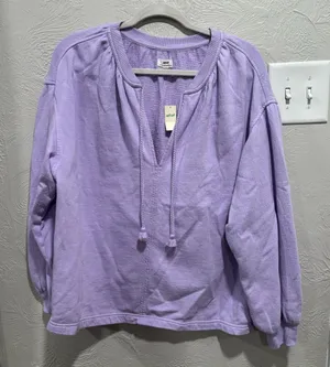 Aerie Easy Street Sweatshirt Light Purple Size XS NWT thumbnail 1