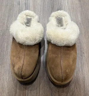 UGG Disquette Women's Chestnut Suede Shearling Slippers Size‎ 9 thumbnail 1