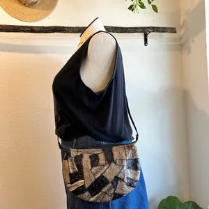 Vintage 90s Snake Skin Leather Small Zip Closure Small Crossbody Bag thumbnail 13