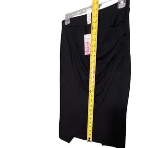 Halara Skirt Women's Med Black Midi Ruched Asymmetric Office Work Professional thumbnail 7