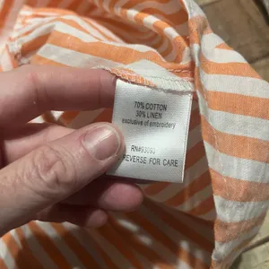 Tyler Boe Wmns Orange White Stripe Linen Blend Claudia Dress Sz M Casual Beachy thumbnail 6