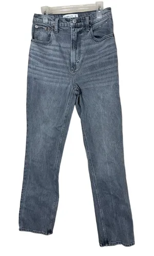 Abercrombie & Fitch Jeans Womens Size 24 Dark‎ Grey 90s Straight Ultra High Rise thumbnail 1