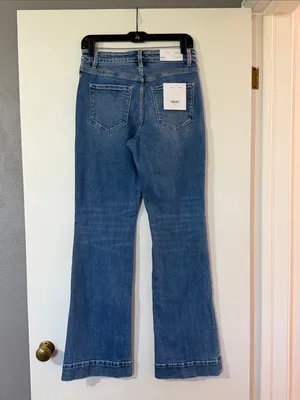 Classic Mid Blue Flare Jeans - Wide Leg Denim thumbnail 3