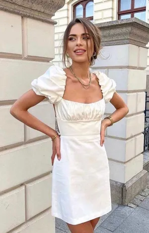 Zara nwt linen blend bohemian boho milkmaid mini dress thumbnail 1