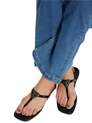NWT Guess Womens Strap Rainey Flat Sandal GWRAINEY Black 6.5M thumbnail 2