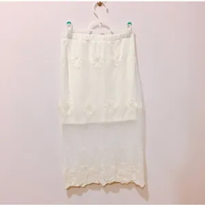 Urban Outfitters White lace sheer skirt thumbnail 3
