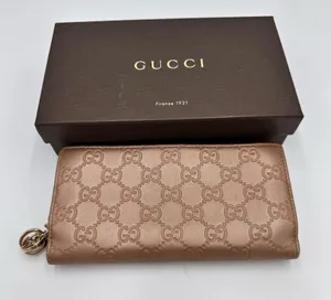 GUCCI Metallic Guccissima Continental Wallet Pink thumbnail 2