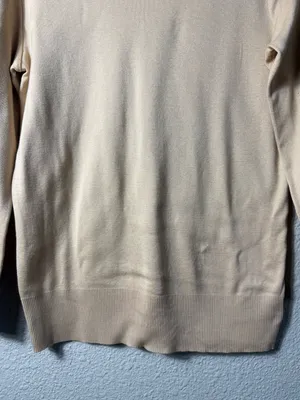 Ralph Lauren Black Label Beige 100% Cotton Crewneck Knit Sweater‎ Women’s Large thumbnail 3