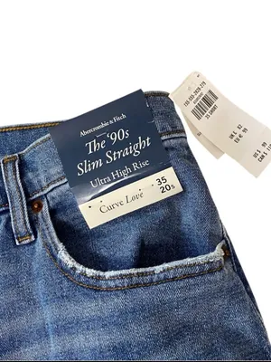 NWT ABERCROMBIE & FITCH The 90s Slim Straight Jeans thumbnail 5