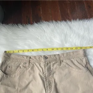 90s Vintage High Waisted Jean Shorts tan brown thumbnail 4