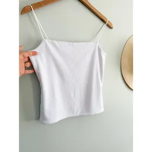 Madewell | NWT Squareneck Tank Top White Ribbed Stretch‎ Cotton Modal | Sz L thumbnail 3