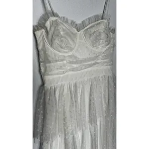 Lulus 2010s Ivory Swiss Dot Mesh Bustier Tiered Dress Medium thumbnail 7