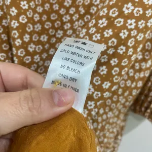 DRESS FORUM‎ LA | Mustard White Floral Balloon Sleeve Dress Tiered | Size S thumbnail 7
