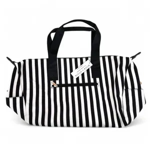 Alice + Olivia Duffle Bag Black and White Positano Stripe Weekender Tote thumbnail 4