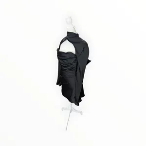 House of CB Toira Black Draped Corset Satin Cutout Mini Dress XS thumbnail 7
