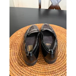 Munro American Black Patent Lizard Embossed Loafers Silver Hardware 8.5M thumbnail 6
