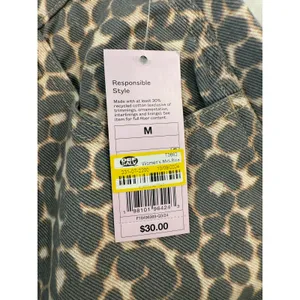 NWT Wild Fable Mid Rise Wide Leg Baggy Jeans Beige Leopard Women's Size Medium thumbnail 11