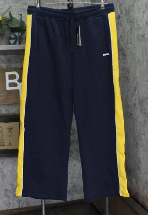 Bench Womens Elline Wide Leg Striped Jogger Pants Navy Blue / Gold Stripe XL thumbnail 1