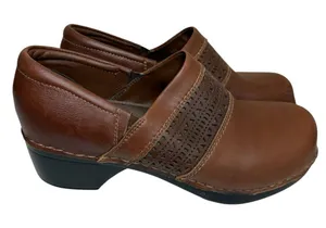 Björndal Brown Leather “Eliana” Clogs Sz 10 Boho Cottagcore Festival thumbnail 1