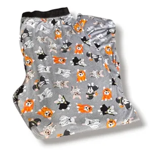 Rene Rofe Halloween Frenchie Dog Print Pajama Pants Gray XL Spooky Season Lounge thumbnail 1