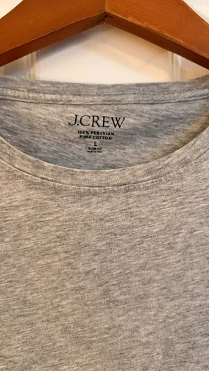 J Crew Grey Cotton Crew Neck Short Sleeve T-Shirt Size Large thumbnail 3