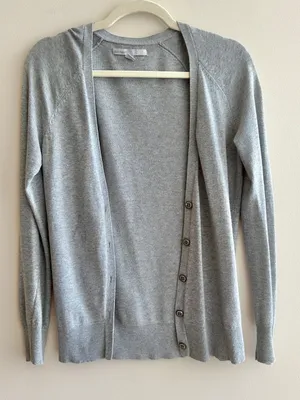 Old Navy Women’s Grey Lightweight Knit Button Down Cardigan, Size Small thumbnail 1