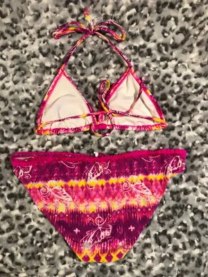 Ocean Pacific Pink And Yellow Bikini thumbnail 2