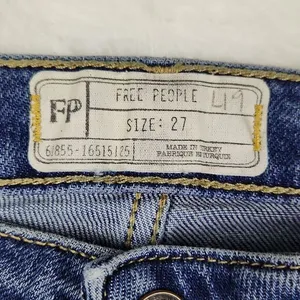 Free People‎ -01 Color-Blocked Crop Flare Jeans Women's size 27 thumbnail 6