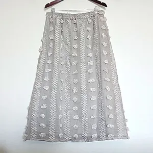 Polagram‎ -1925 Tulle Mesh Skirt Light Grey Midi Length Boho Balletcore Large thumbnail 3