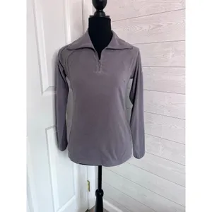 Columbia Women's Gray glacial Fleece 1/4 zip mock neck activewear pullover Small thumbnail 3