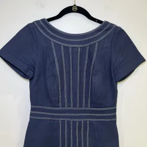 Boden Kitty Sheath Textured Midi Dress Size U.S. 2R UK 6R‎ Navy thumbnail 5