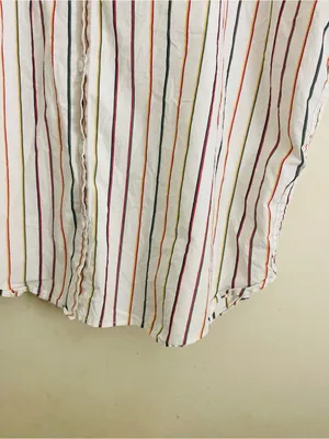 Madewell Central Shirt Oversized Button Front Top Multicolor Sadie Striped L thumbnail 10