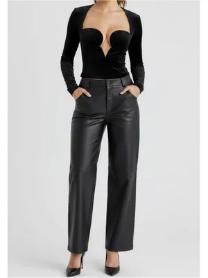 HOUSE OF CB Sierra Long Sleeve Plunge Corset, Black Velvet, Small thumbnail 2