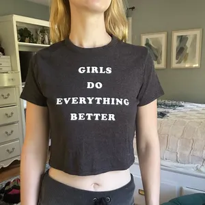 urban outfitters future state graphic tee cropped “girls do everything better” thumbnail 2